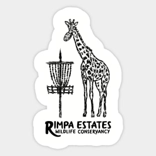 Disc Golf Giraffe, BLACK PRINT Sticker